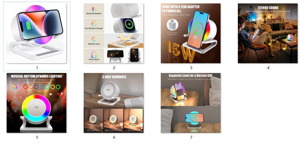 Wireless Charging || Multifunctional || Night Lamp RGB || Bluetooth Speaker