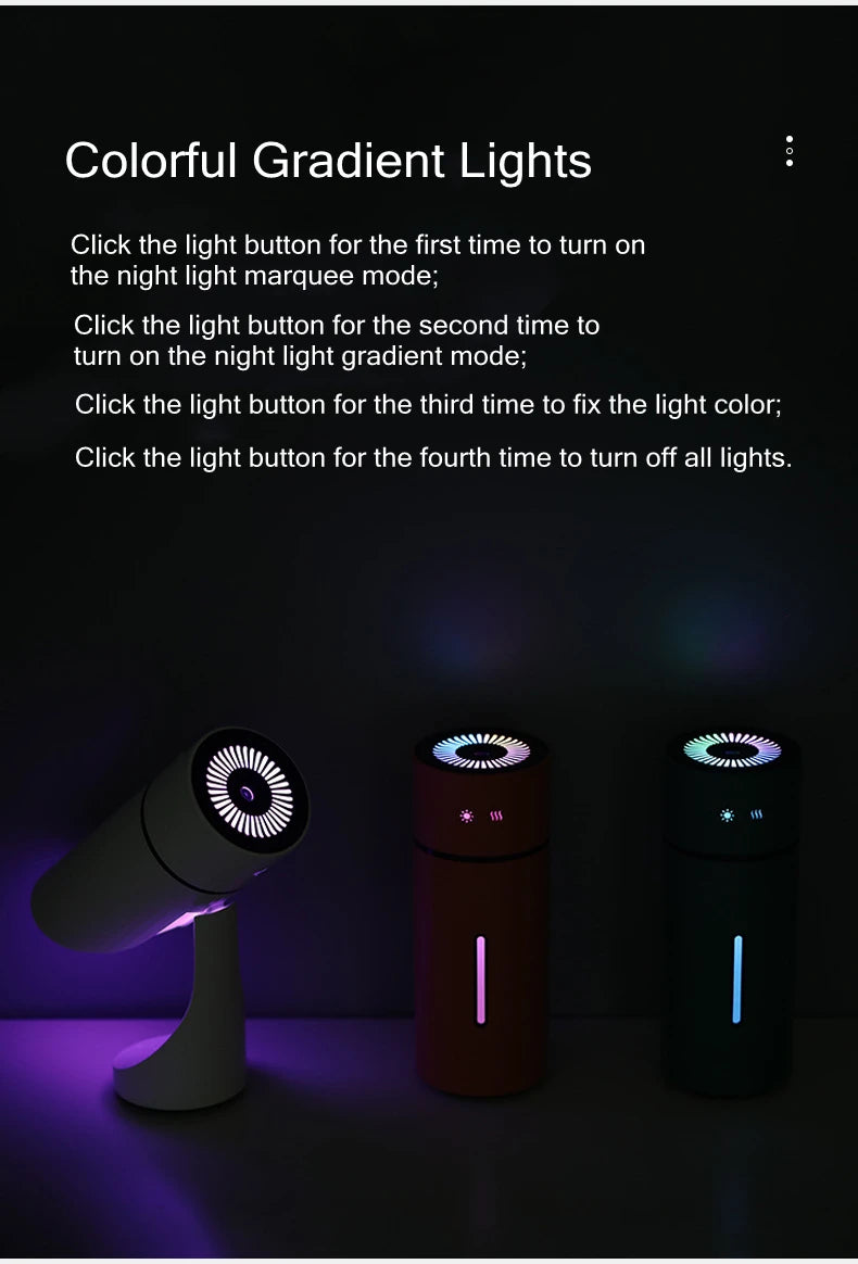 260ML Wireless Air Humidifier USB Rechargeable