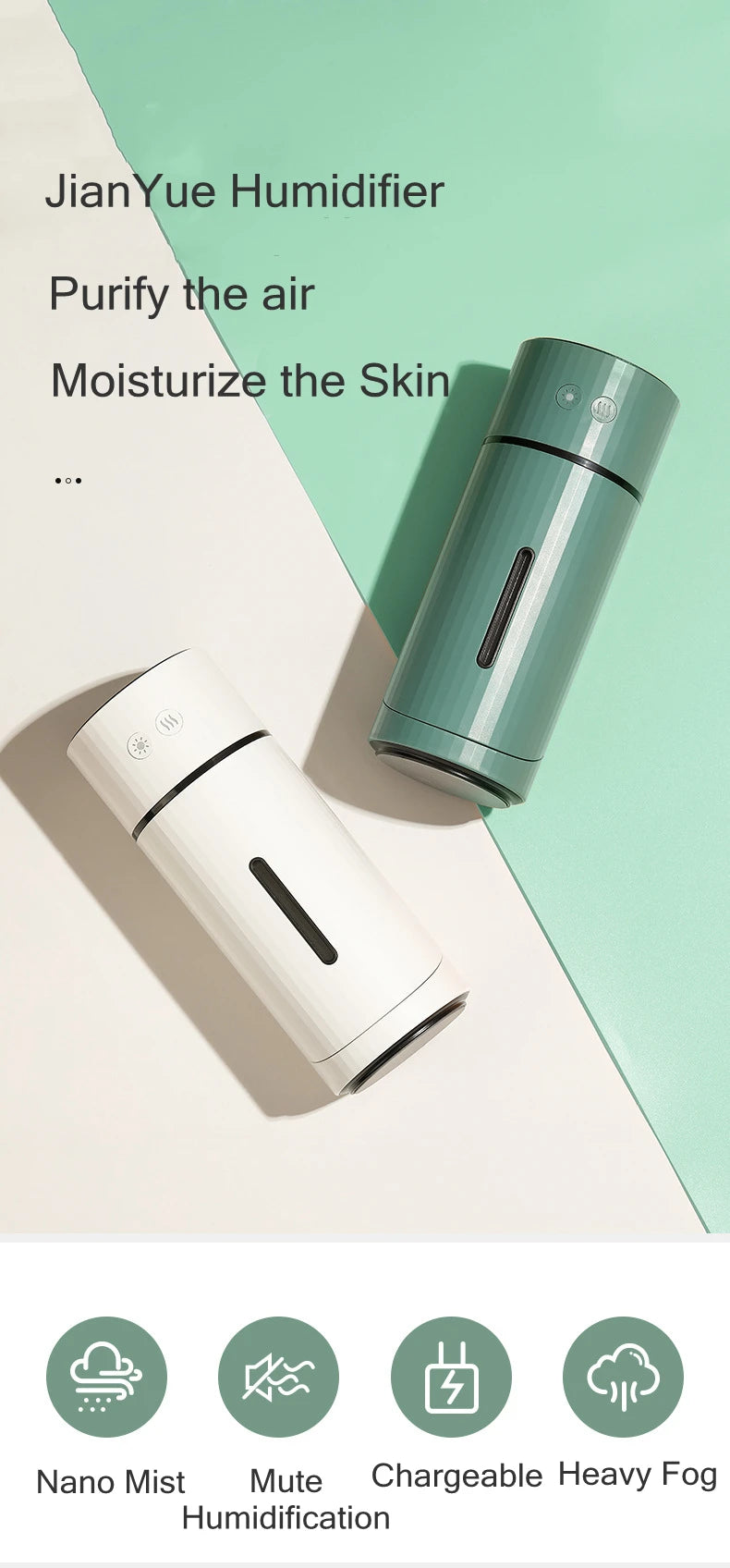 260ML Wireless Air Humidifier USB Rechargeable