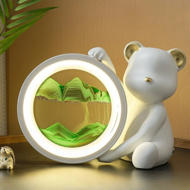Cute Bear Flowing Sand Decoration Lights
