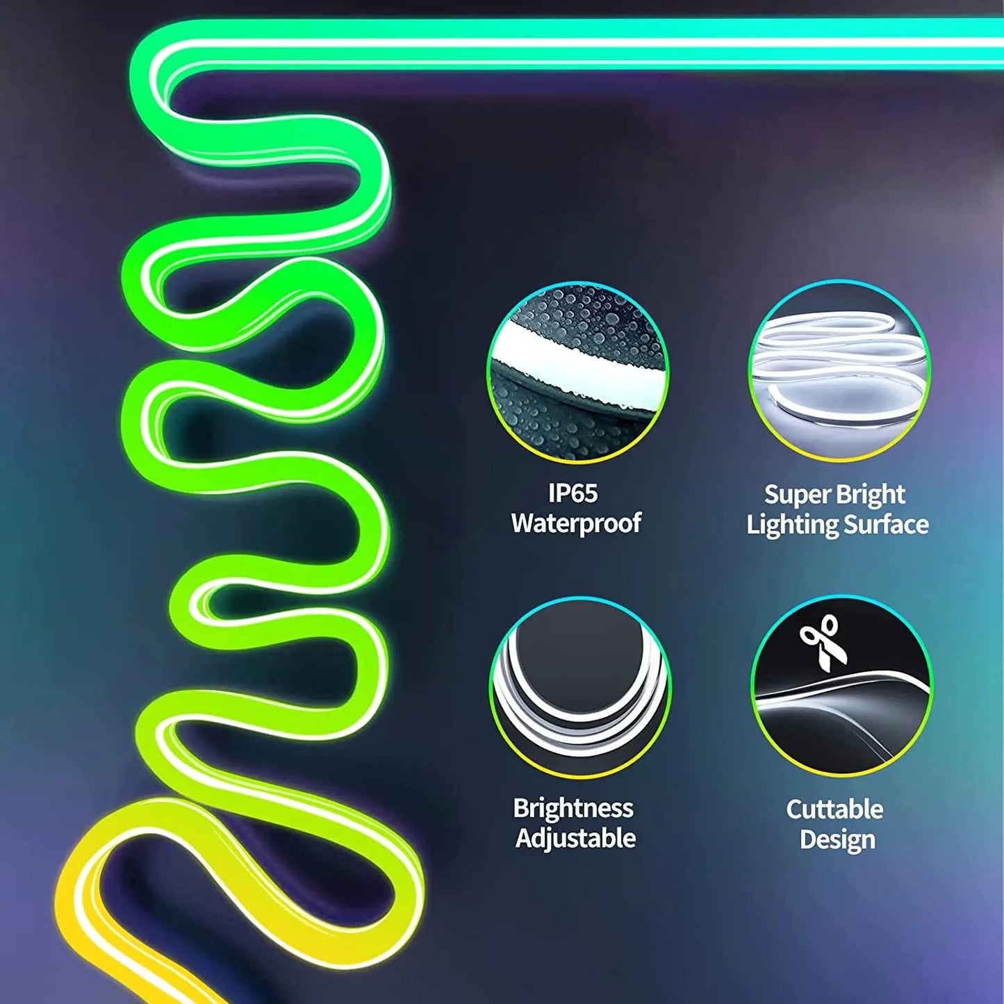 RGB Neon Decorative Led Lights strip, 108LEDS/M IP68