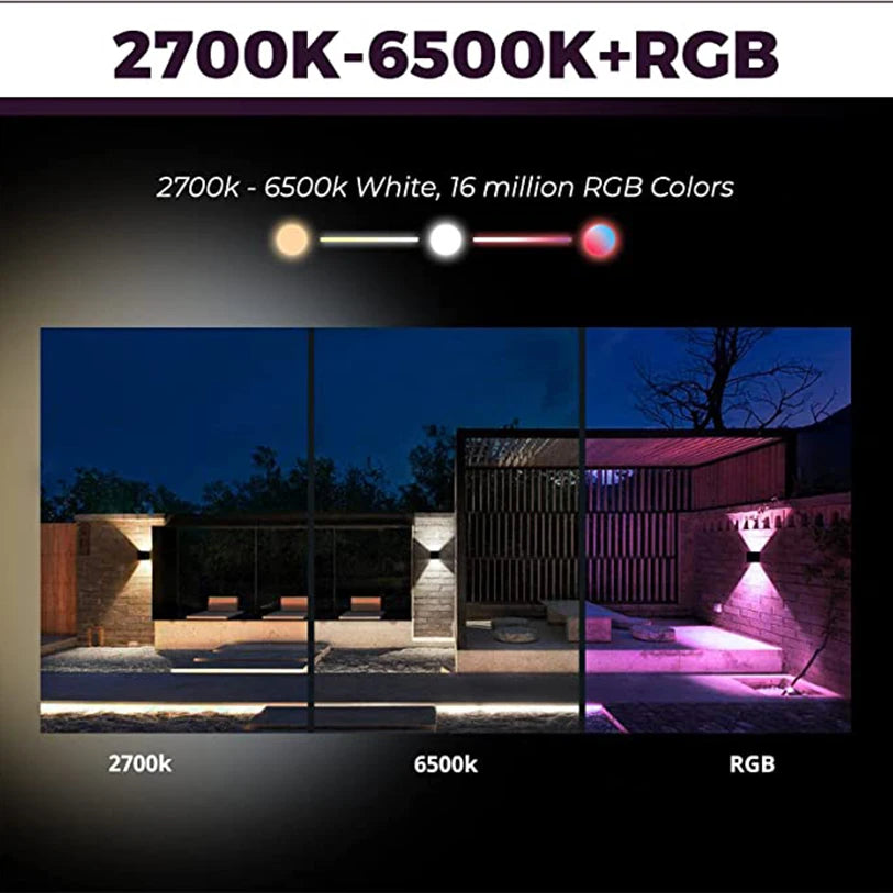 RCBCW Smart Outdoor Wall Light - Dimmable - Smart Life APP - Alexa - Google
