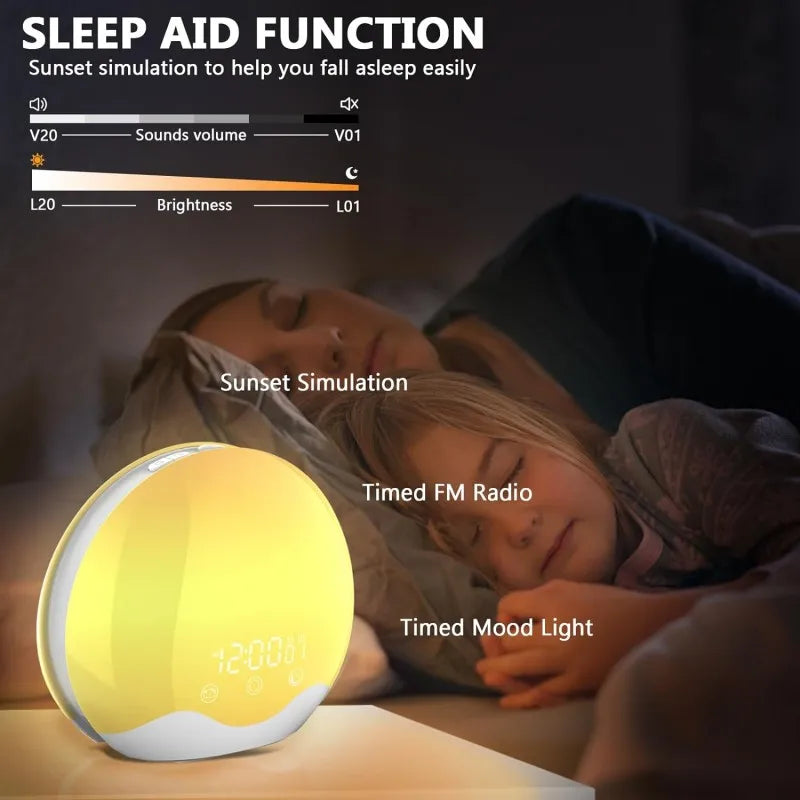 Sunrise Alarm Clock - Touch Control - Dual-Sided Natural Light