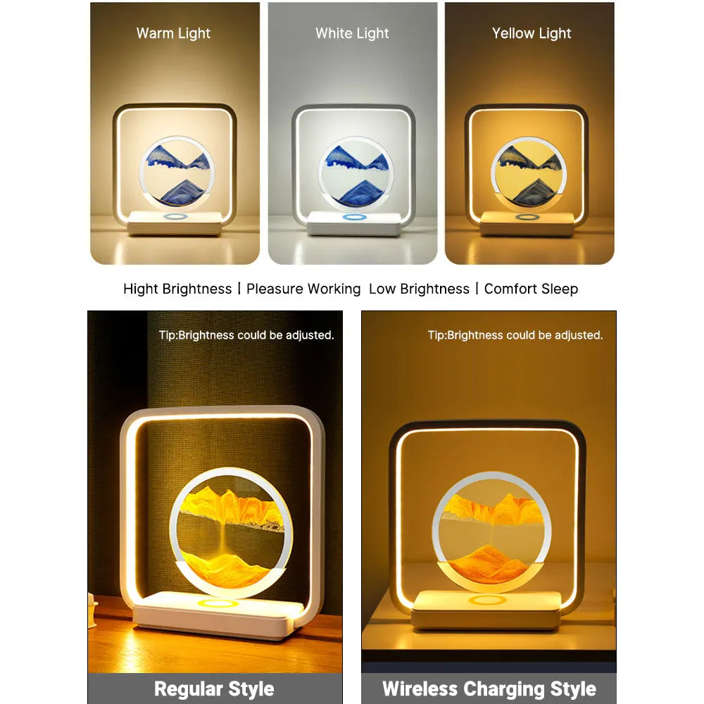 Quicksand Night Light with LED Wireless Charging