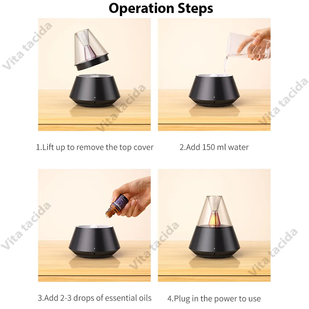 Portable Aroma Diffuser - USB - Essential Oil - Night Light - Remote Control