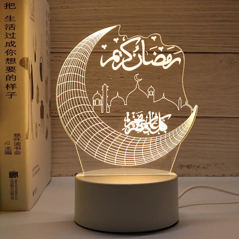 3D Acrylic Night Light - Arabic Art - USB