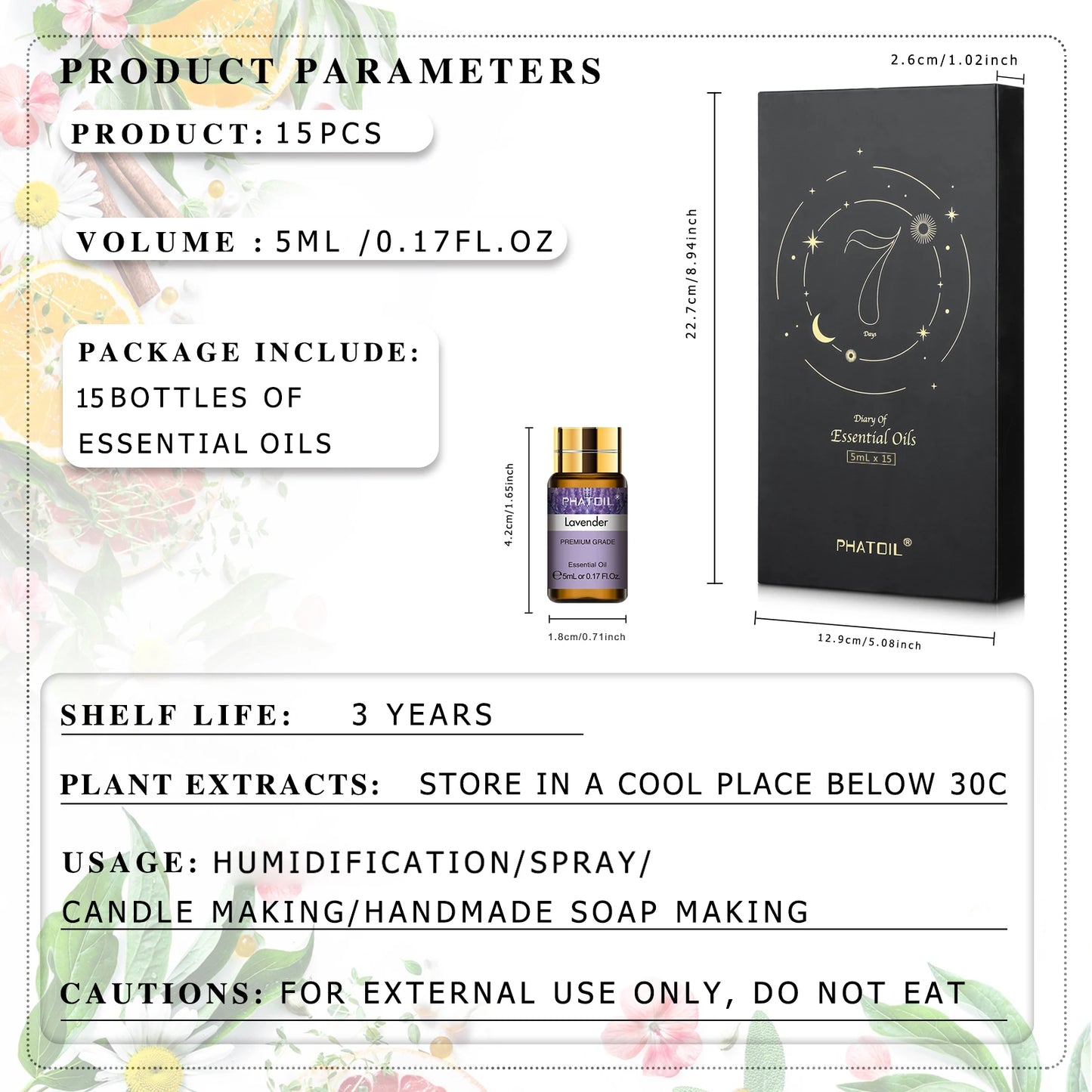 15PCS Essential Oils Set