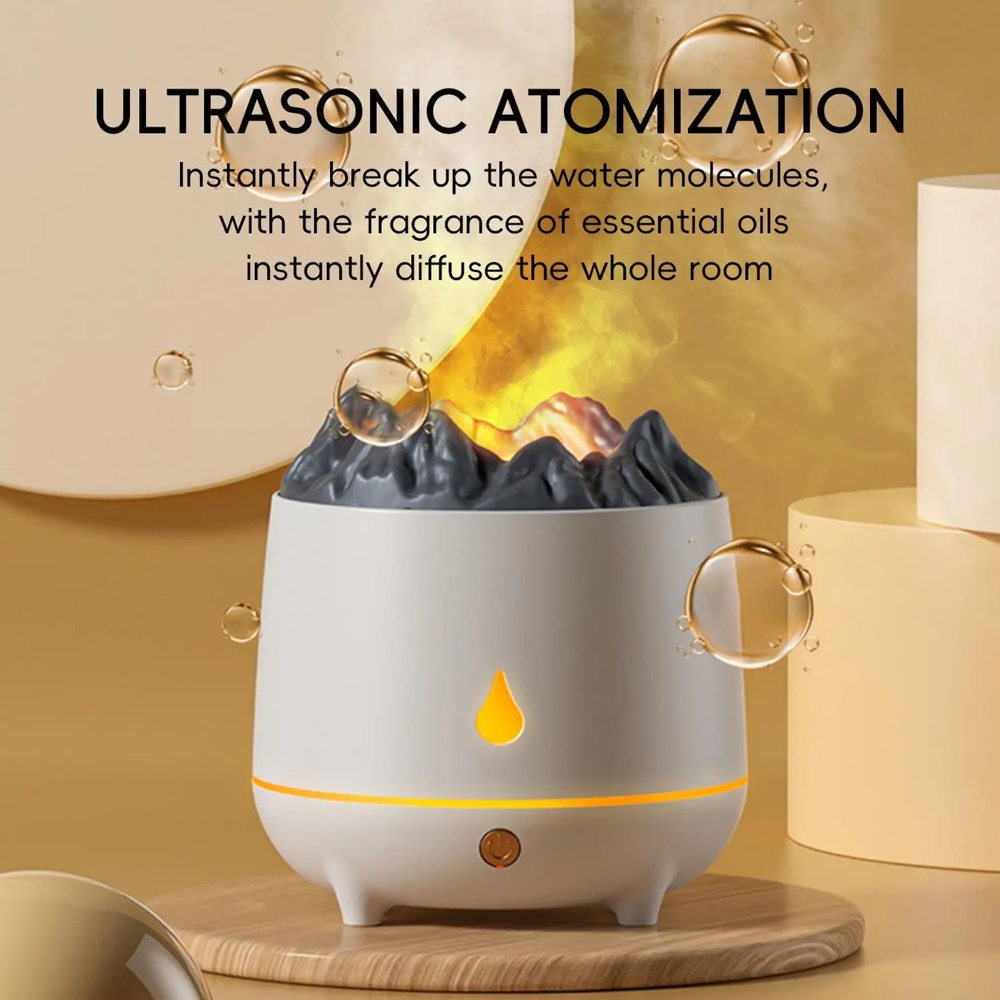 Aromatherapy Machine - Air Humidifier - USB Smart Volcano Flame Essential Oil Diffuser