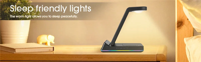 5 In 1 Foldable Wireless Charger - RGB LED Clock