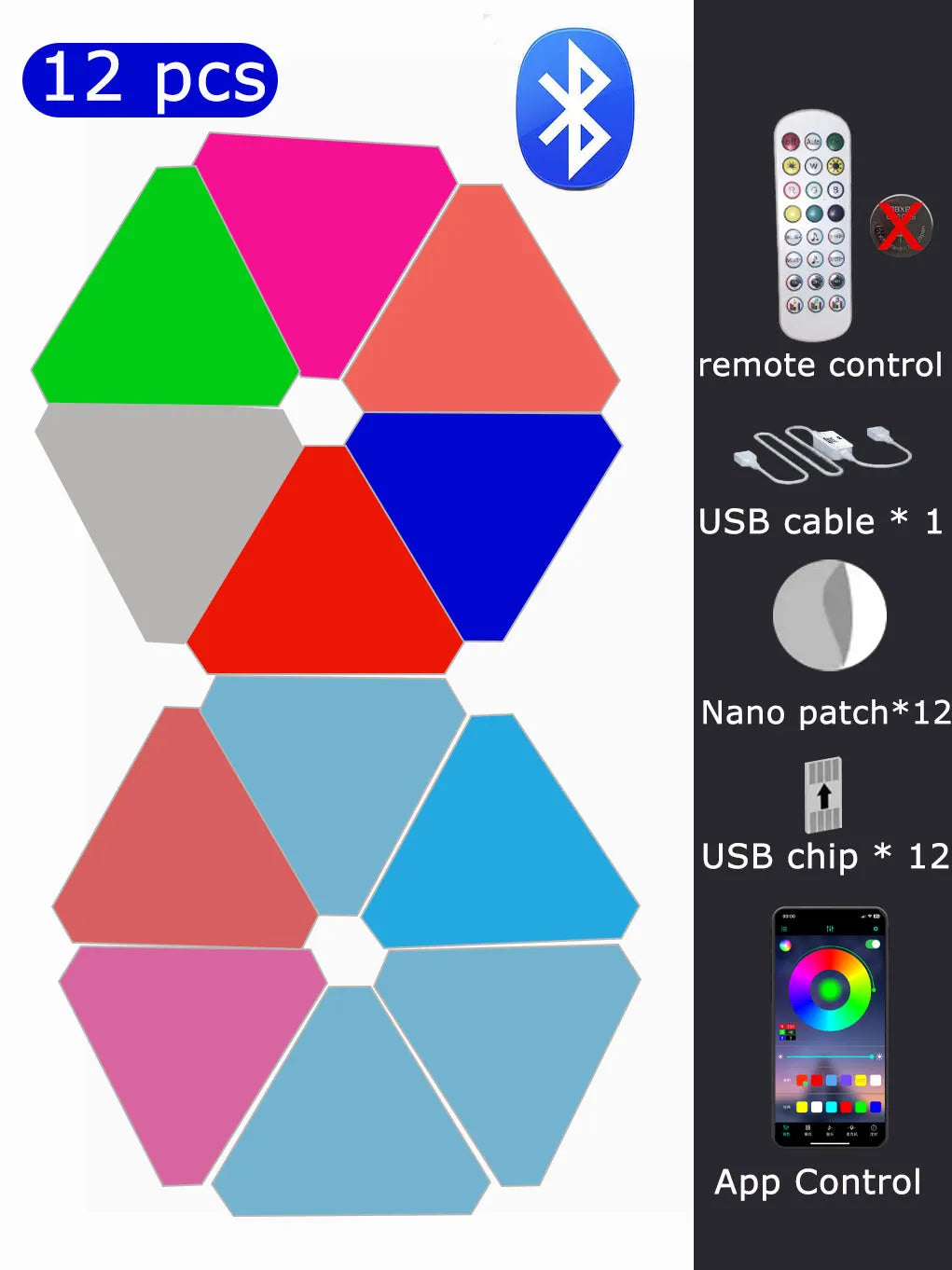 Decorative LED Triangle Quantum Light - APP Controls