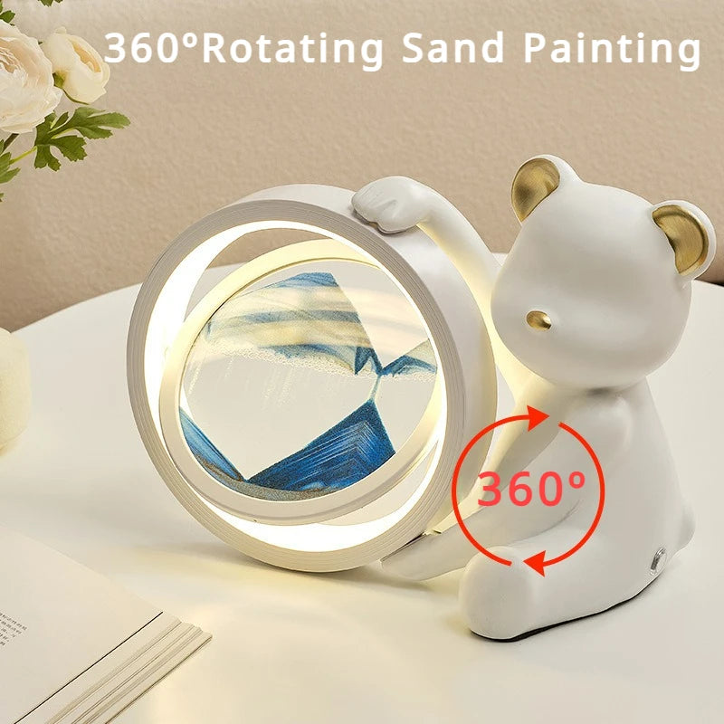 Cute Bear Flowing Sand Decoration Lights