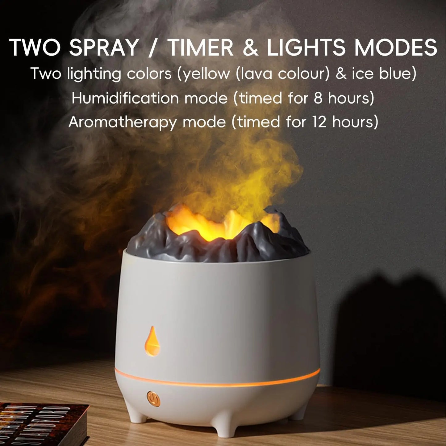 Aromatherapy Machine - Air Humidifier - USB Smart Volcano Flame Essential Oil Diffuser