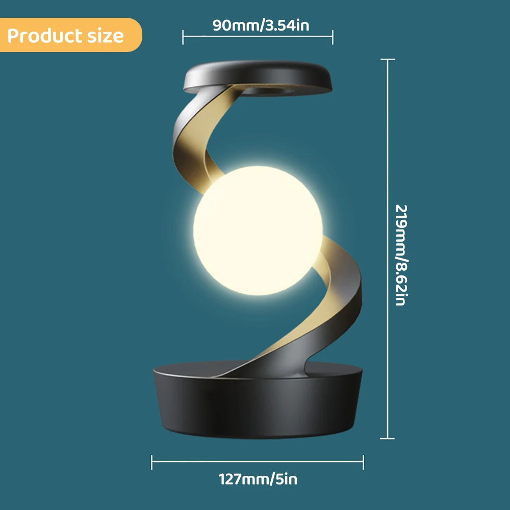 Wireless Charging Rotating Suspension with Decorative LED Lights