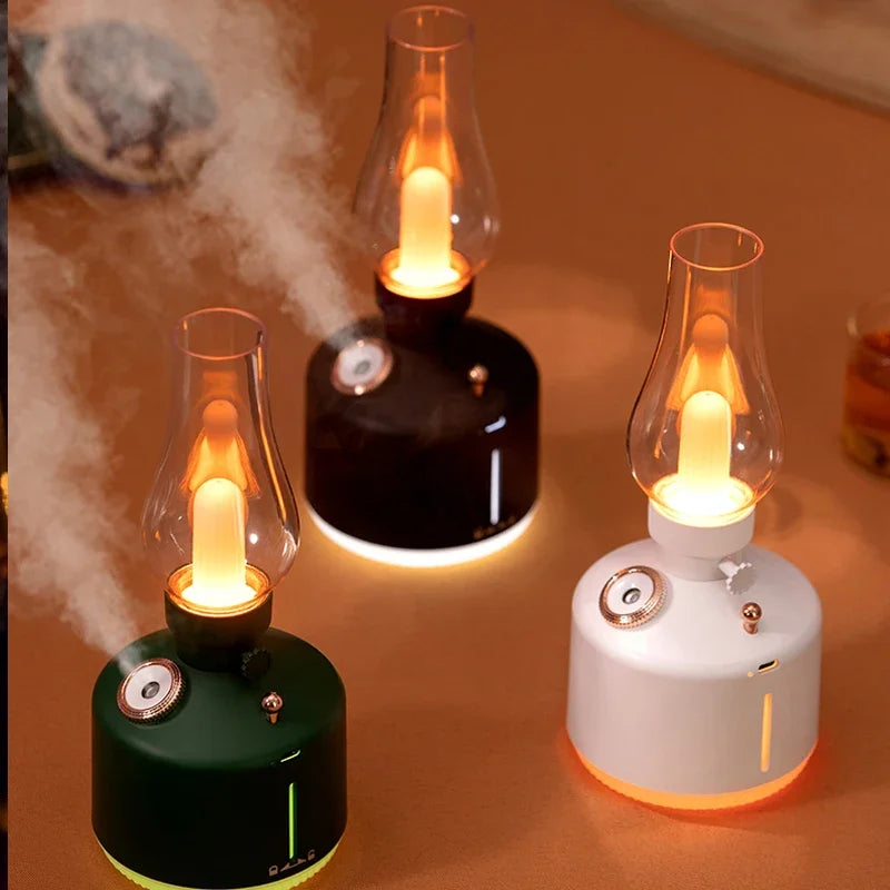 Retro Lamp Air Humidifier - USB Rechargeable - 7 Colour Lights