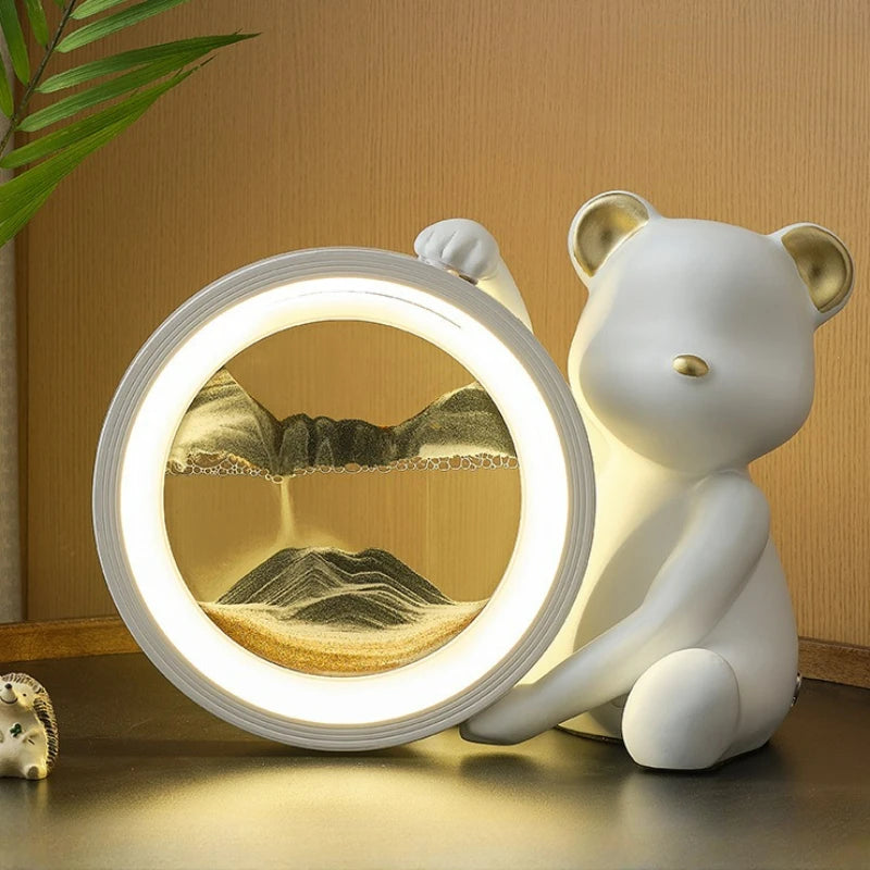 Cute Bear Flowing Sand Decoration Lights