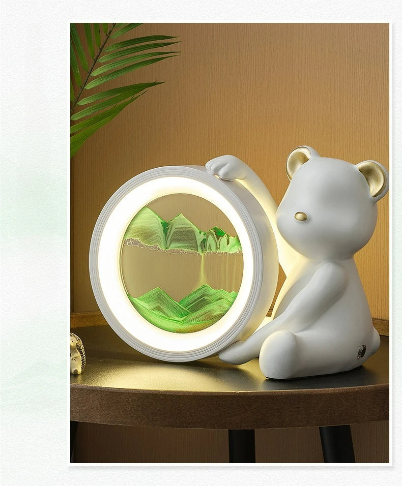 Cute Bear Flowing Sand Decoration Lights
