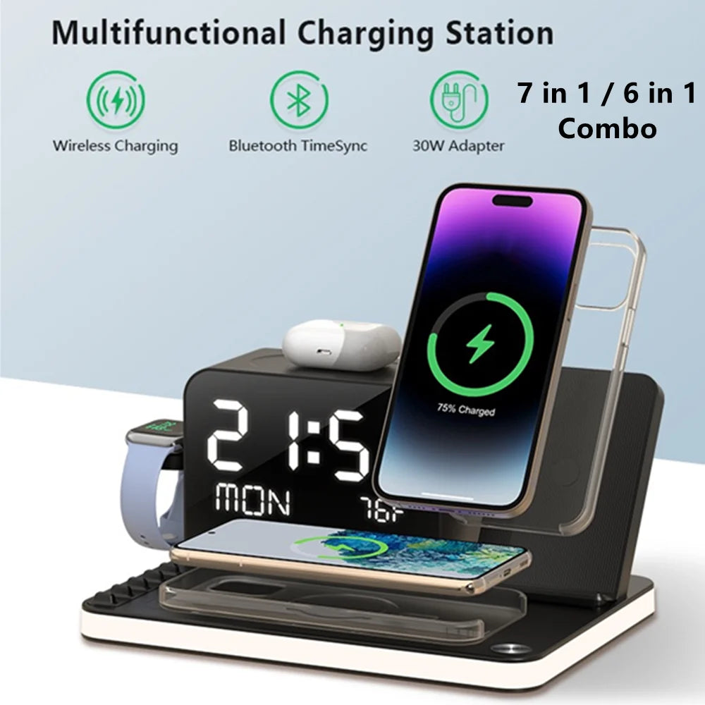 Dual iPhone Wireless Charging Station - 7 in 1