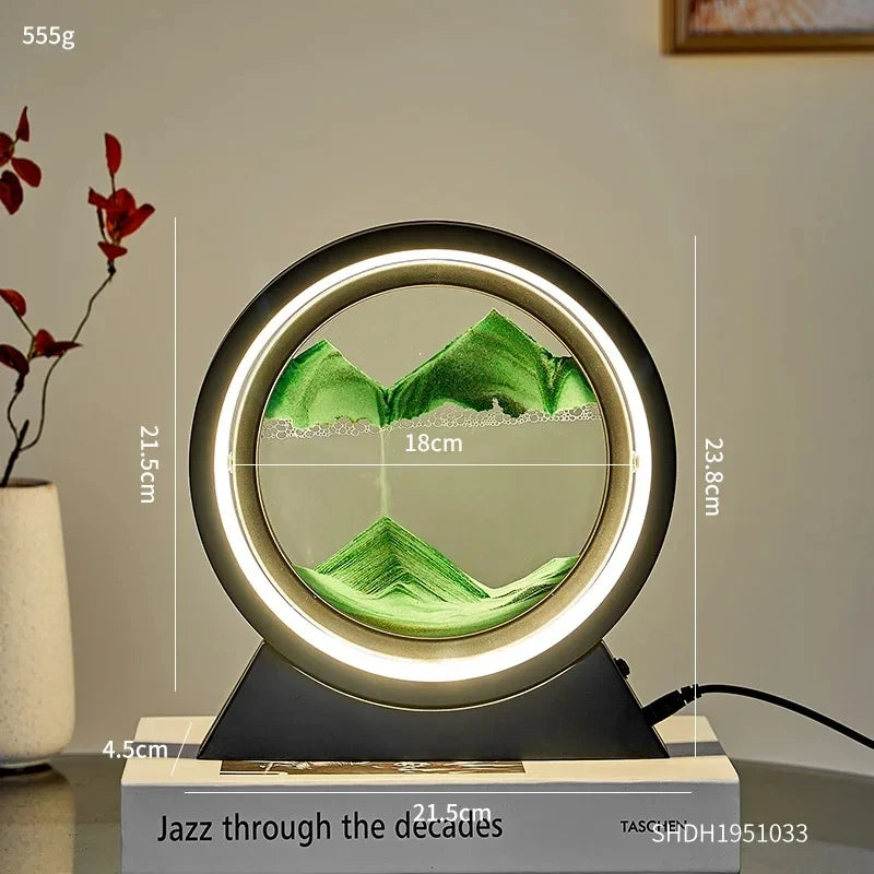 Creative Quicksand Table Lamp Moving Sand Art Picture 3D Hourglass