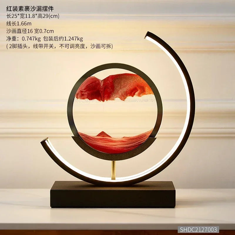 Creative Decompression Quicksand Painting Hourglass Decoration Office Top Decoration Living Room Bedroom Bedside Night Light