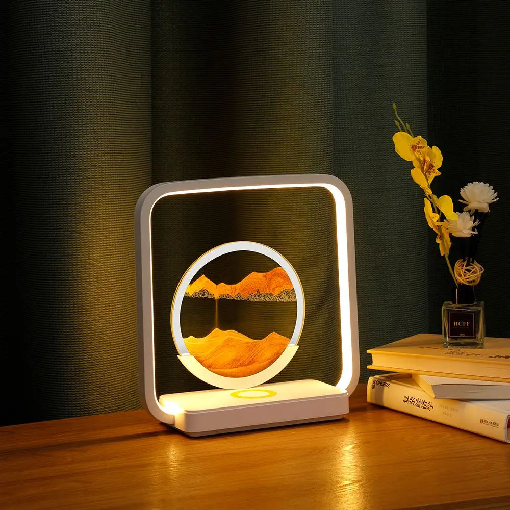 Quicksand Night Light with LED Wireless Charging