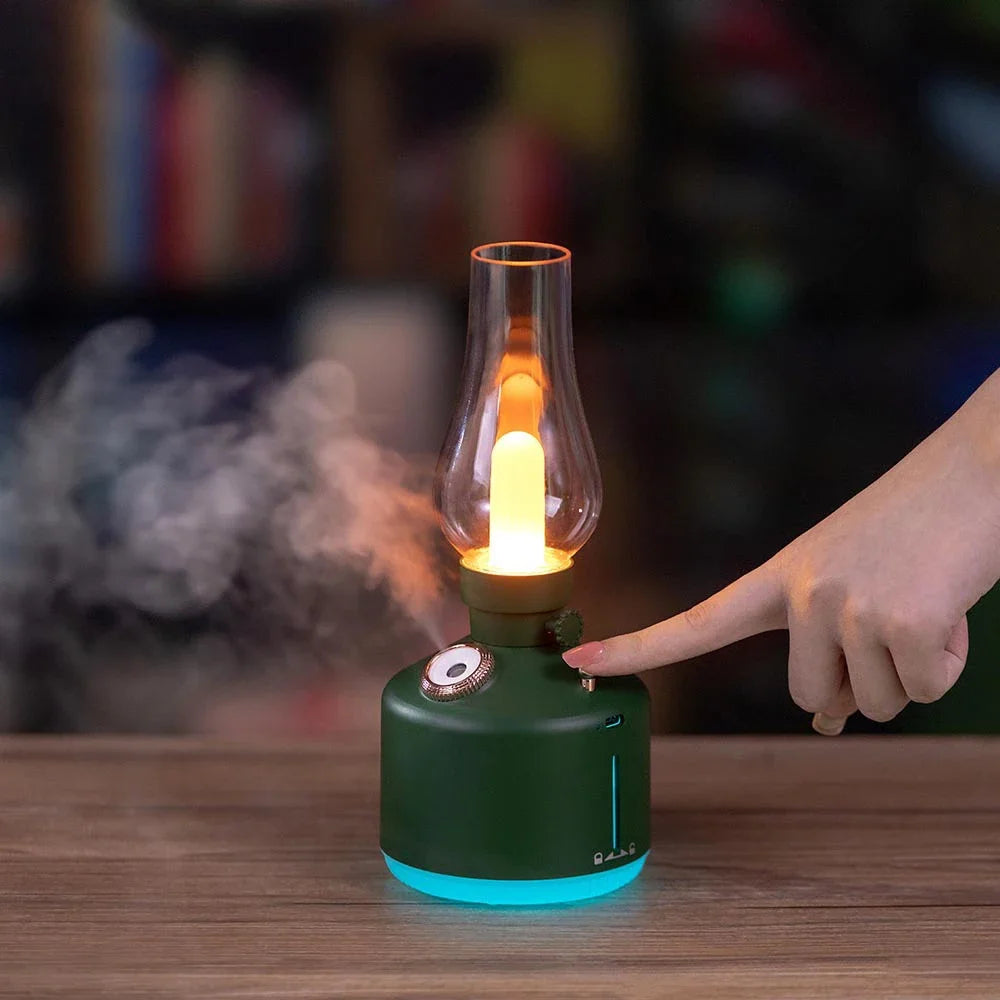Retro Lamp Air Humidifier - USB Rechargeable - 7 Colour Lights