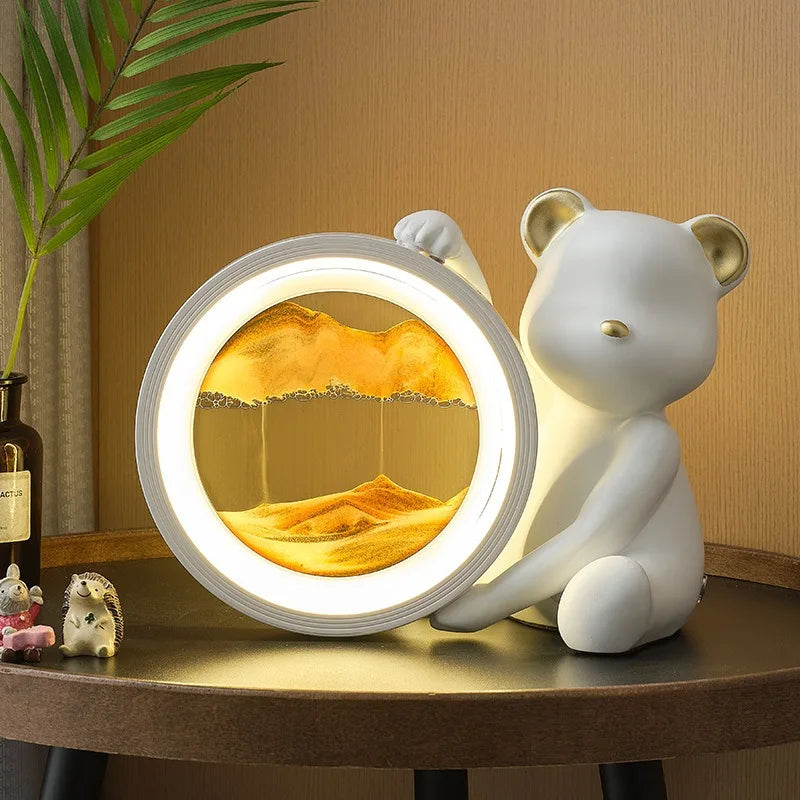 Cute Bear Flowing Sand Decoration Lights