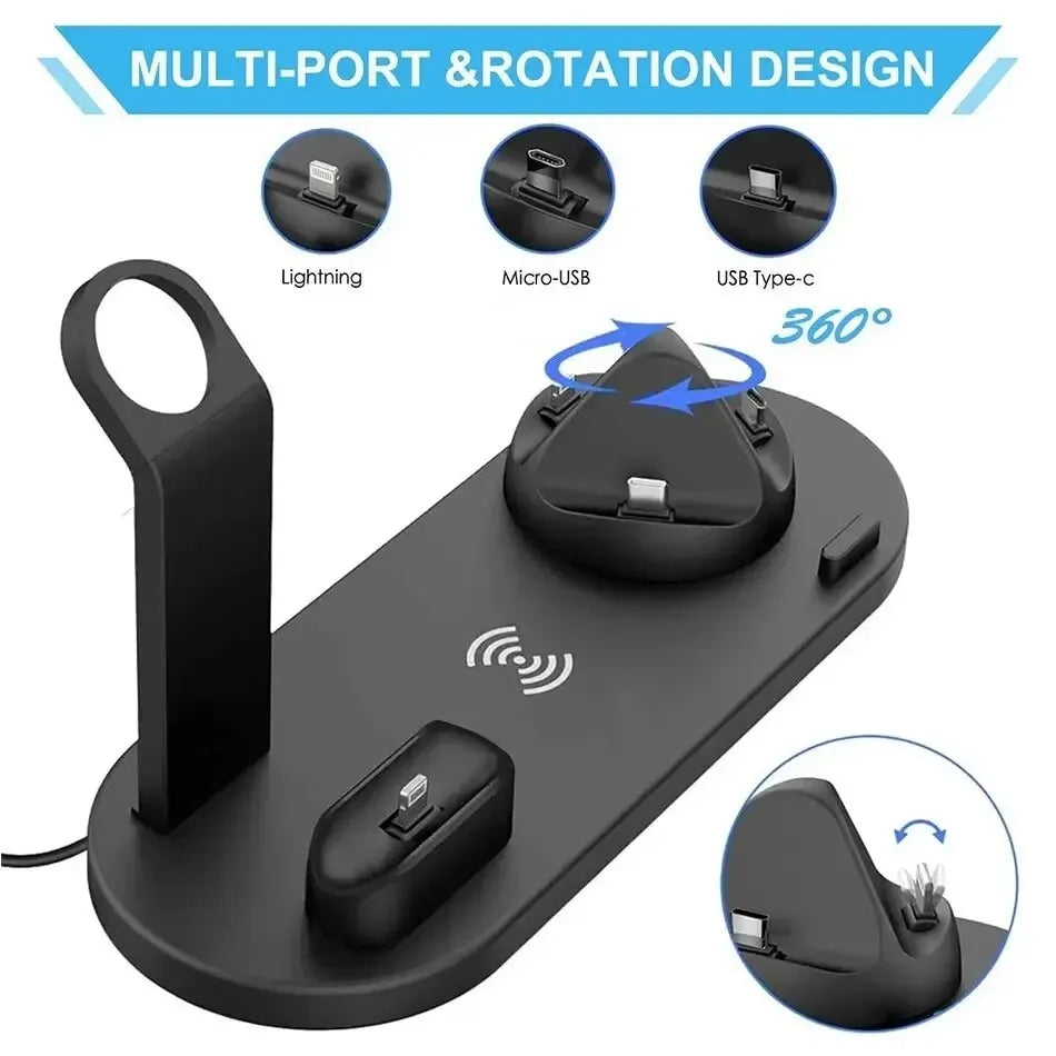 7 In 1 Wireless Charger For iPhone 15 14 13 12 11 X Apple Watch Airpods