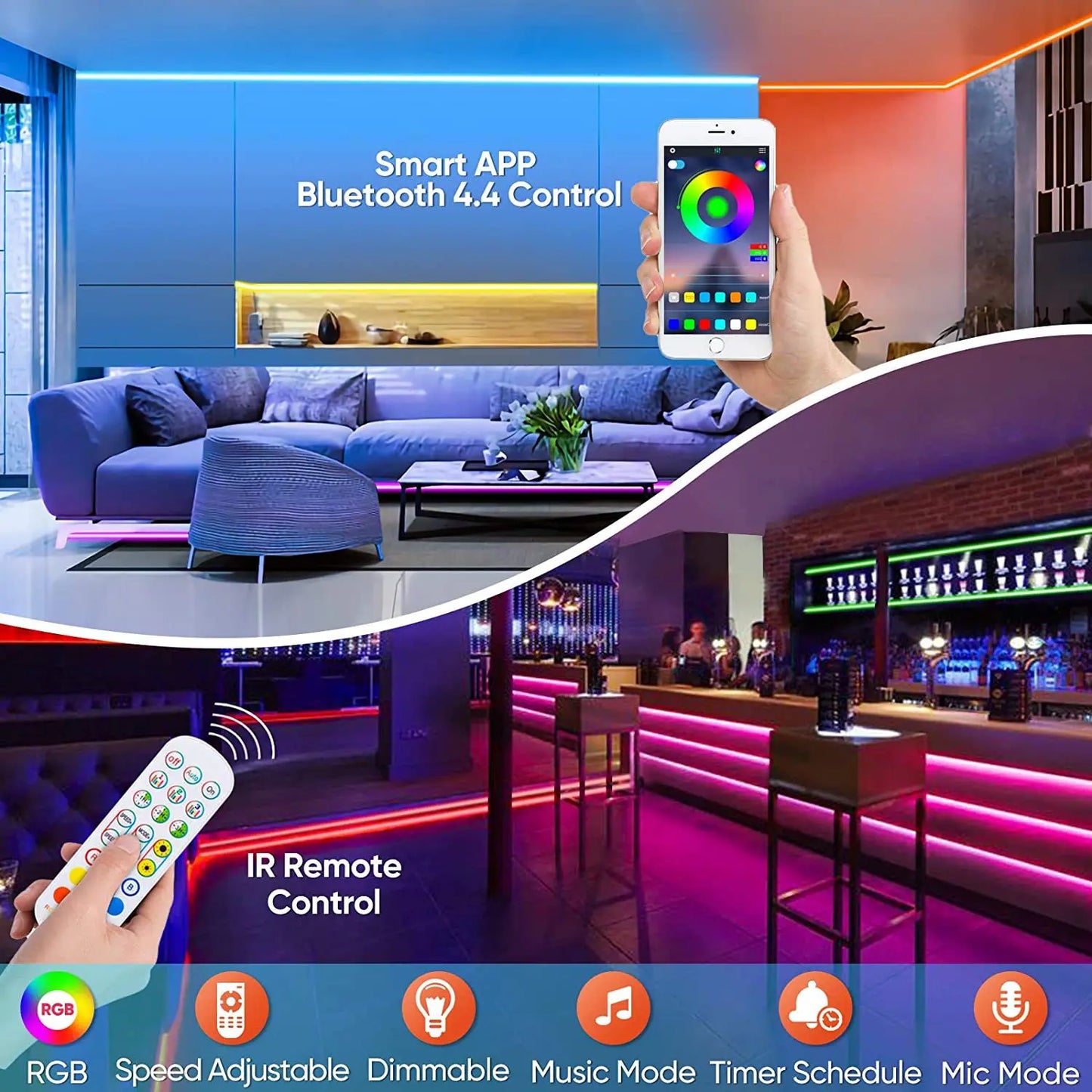 RGB Neon Decorative Led Lights strip, 108LEDS/M IP68