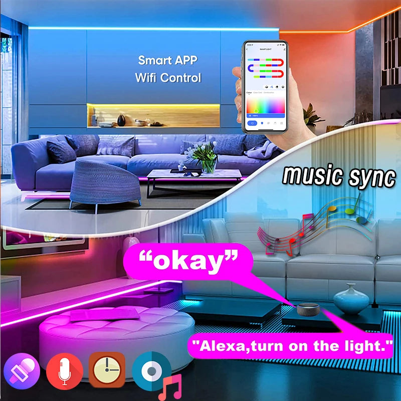 LED Neon Strip Lights - compatible with Alexa