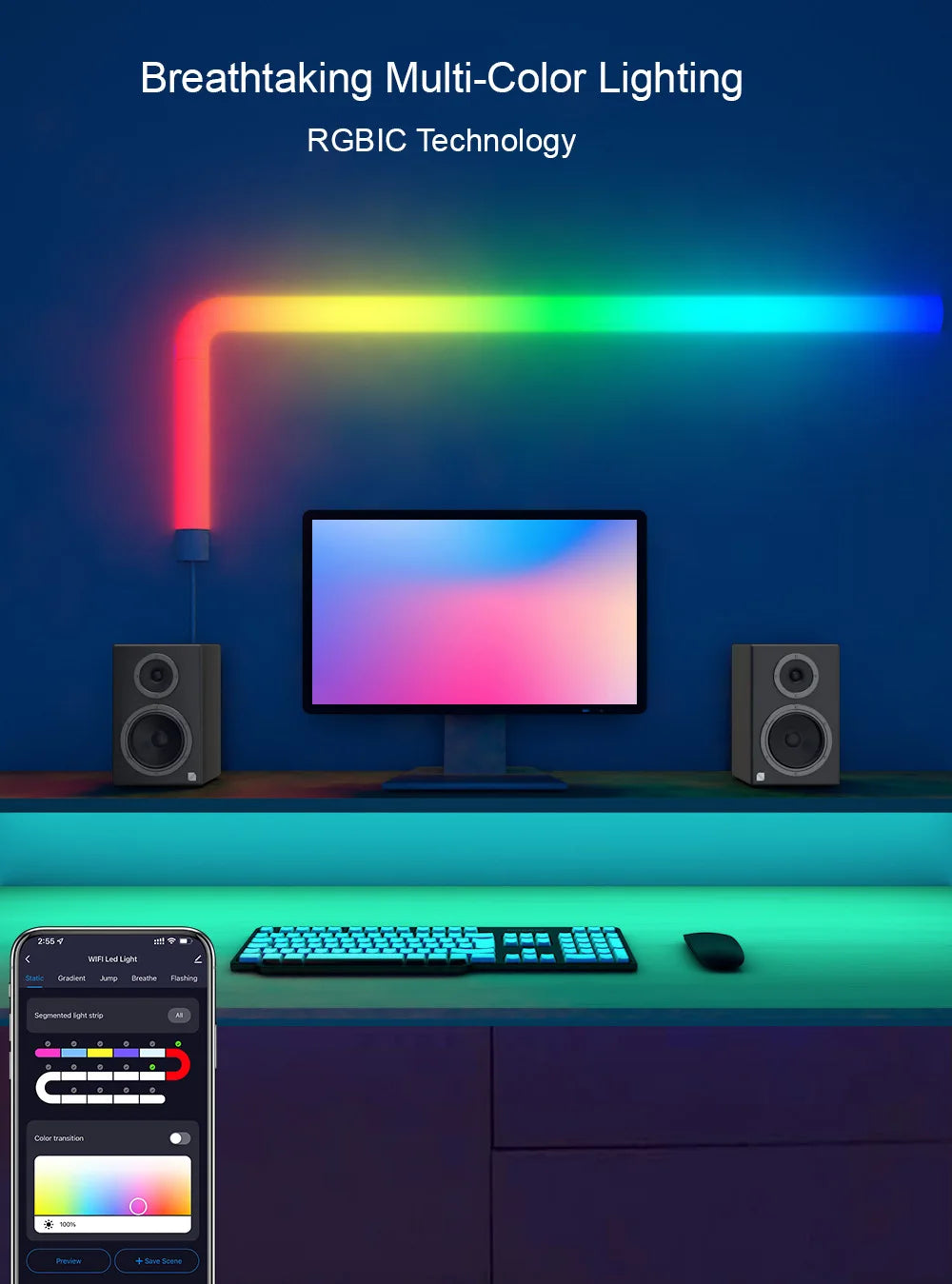 Smart Decorative RGB LED Lights - WiFi Remote Control