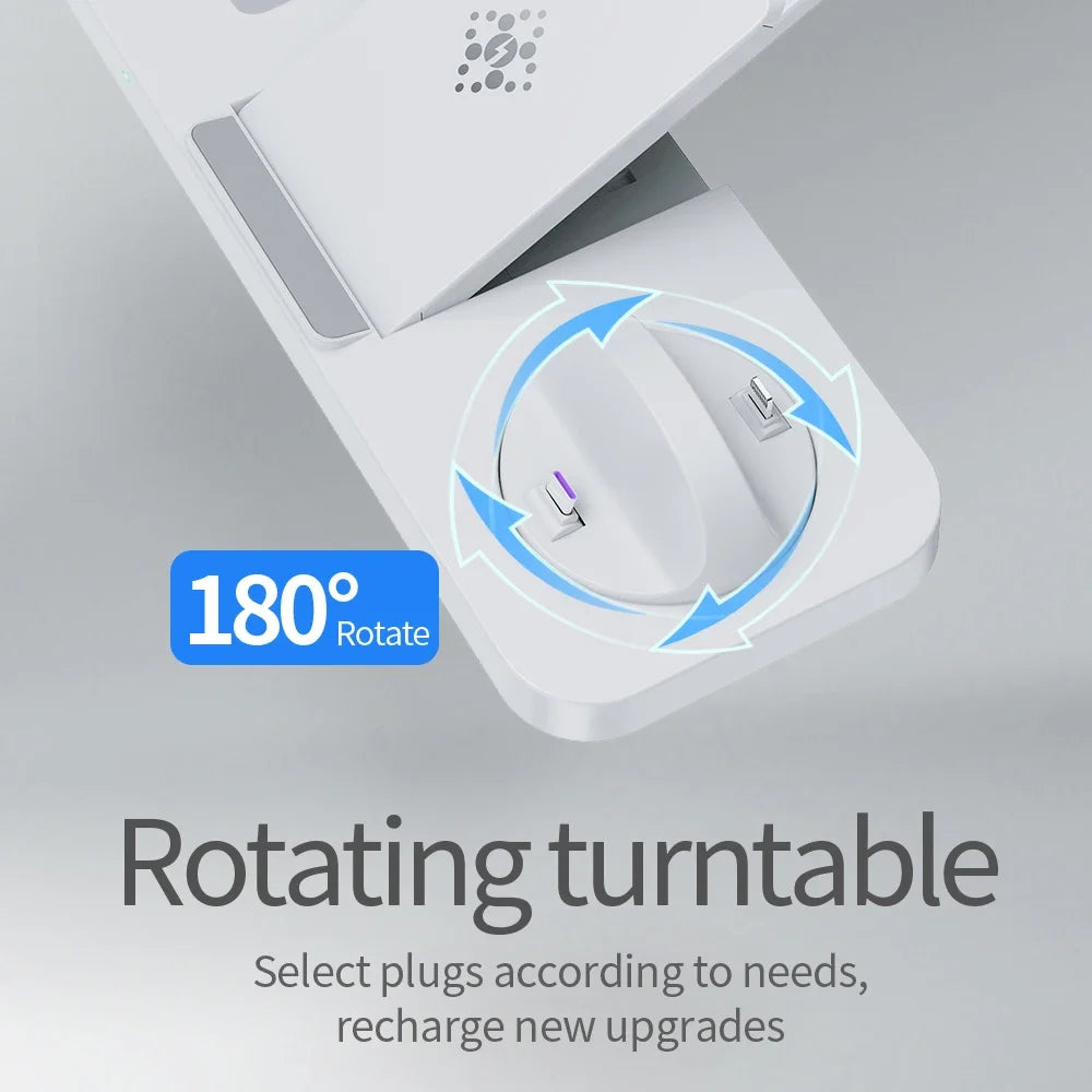 Foldable 6 In 1 Wireless Charger Stand For iPhone