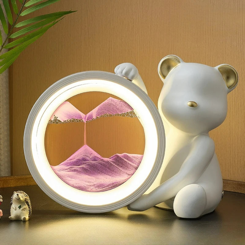 Cute Bear Flowing Sand Decoration Lights