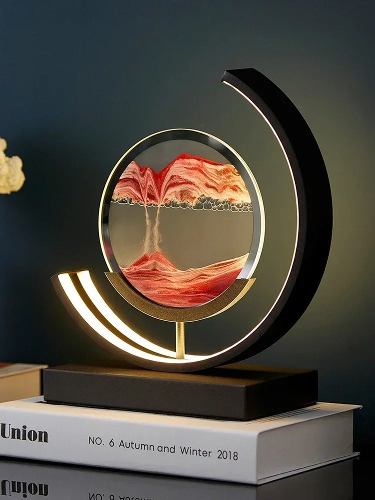 Creative Decompression Quicksand Painting Hourglass Decoration Office Top Decoration Living Room Bedroom Bedside Night Light