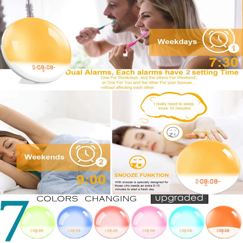 Light Alarm Clock - Sunrise/Sunset Simulation - FM Radio