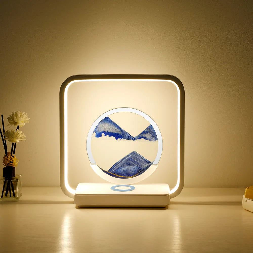 Quicksand Night Light with LED Wireless Charging