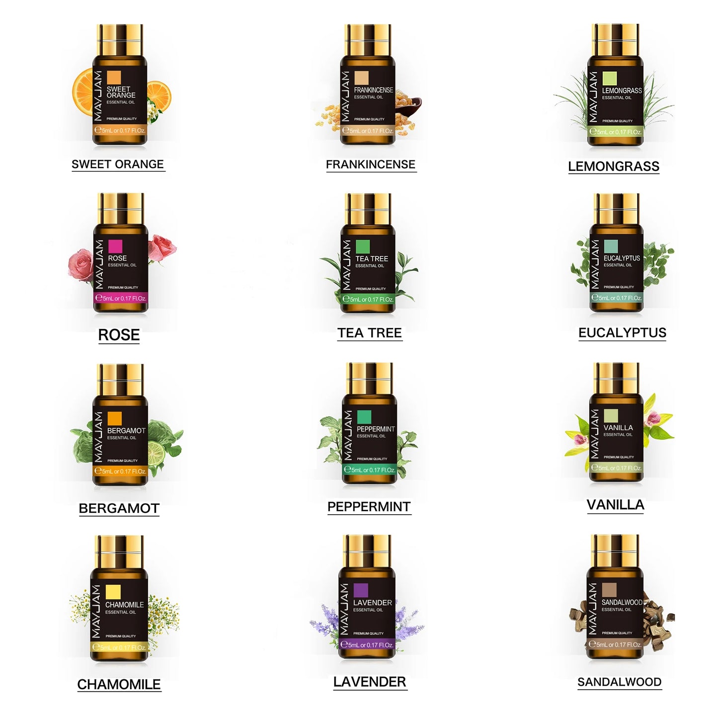Essential Oils Set for Aromatherapy - 20 5ml bottles