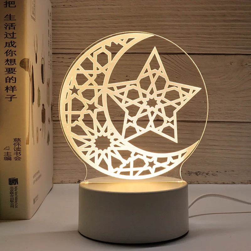3D Acrylic Night Light - Arabic Art - USB