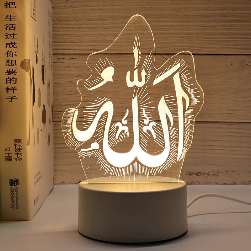 3D Acrylic Night Light - Arabic Art - USB