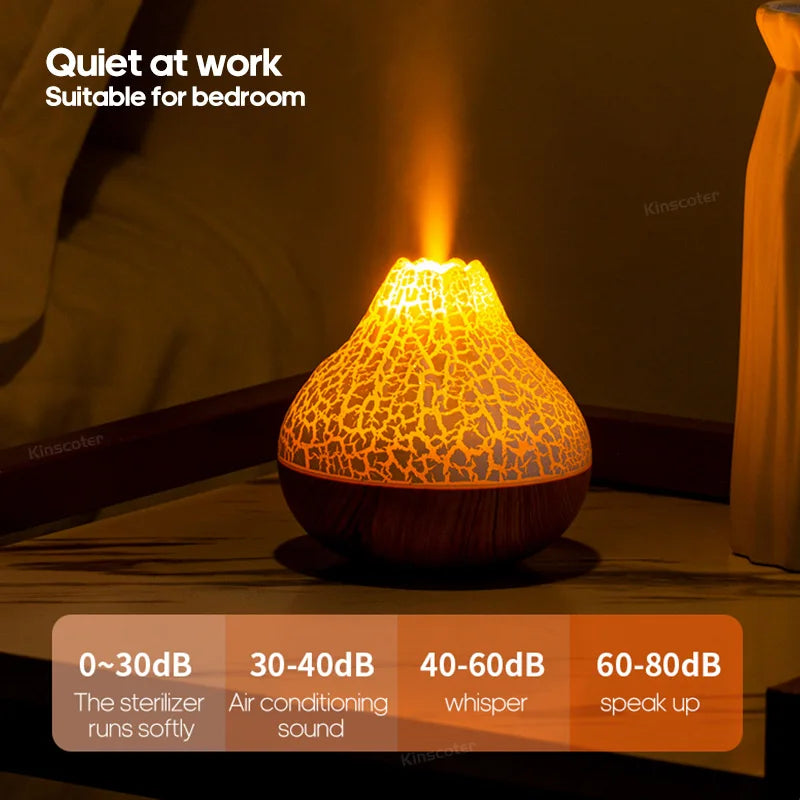 300ml Volcano Air Humidifier - USB - 7 Colors Night Light