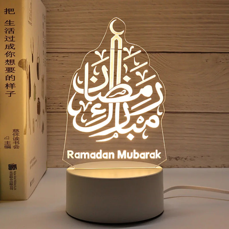 3D Acrylic Night Light - Arabic Art - USB