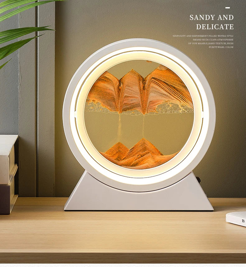 Creative Quicksand Table Lamp Moving Sand Art Picture 3D Hourglass