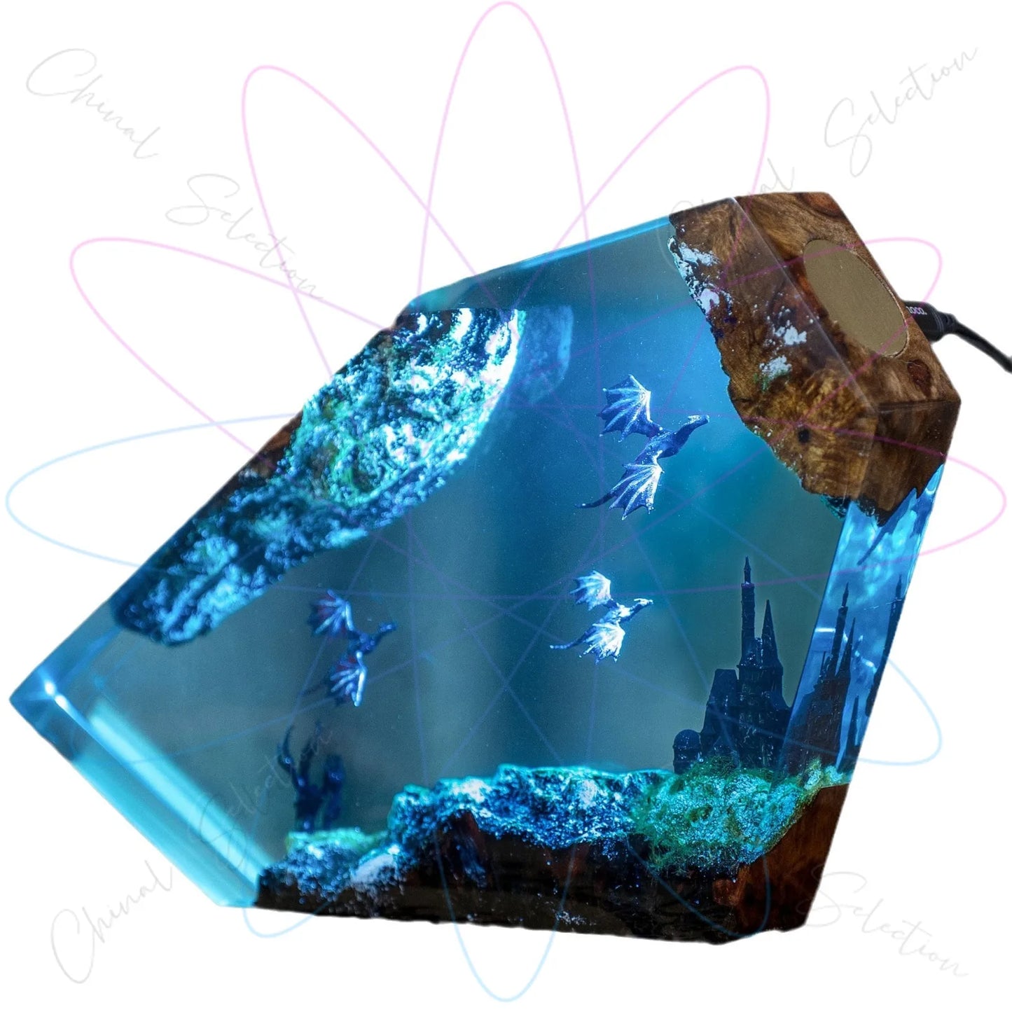 Fire and Ice Dragon Resin Light