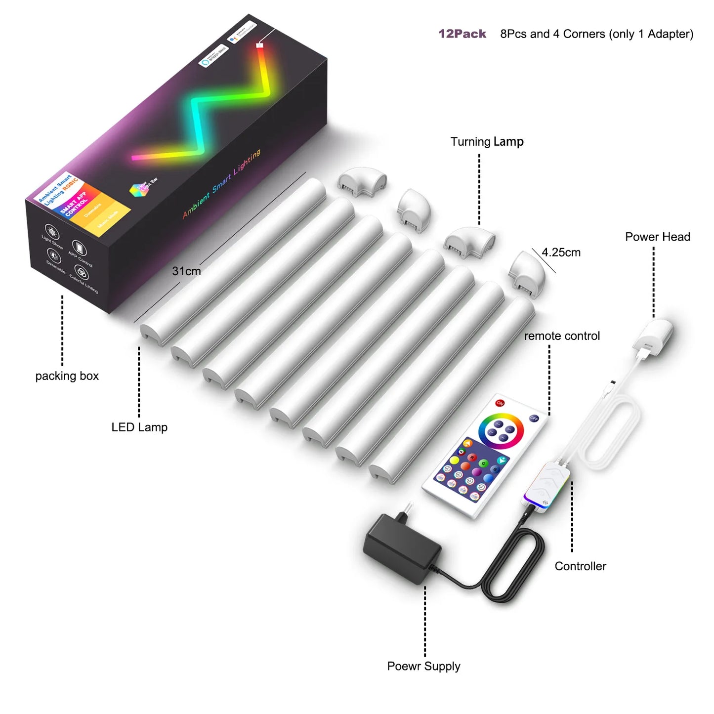 Smart Decorative RGB LED Lights - WiFi Remote Control