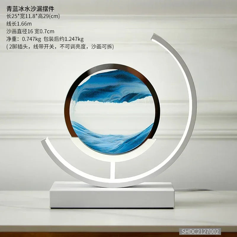 Creative Decompression Quicksand Painting Hourglass Decoration Office Top Decoration Living Room Bedroom Bedside Night Light