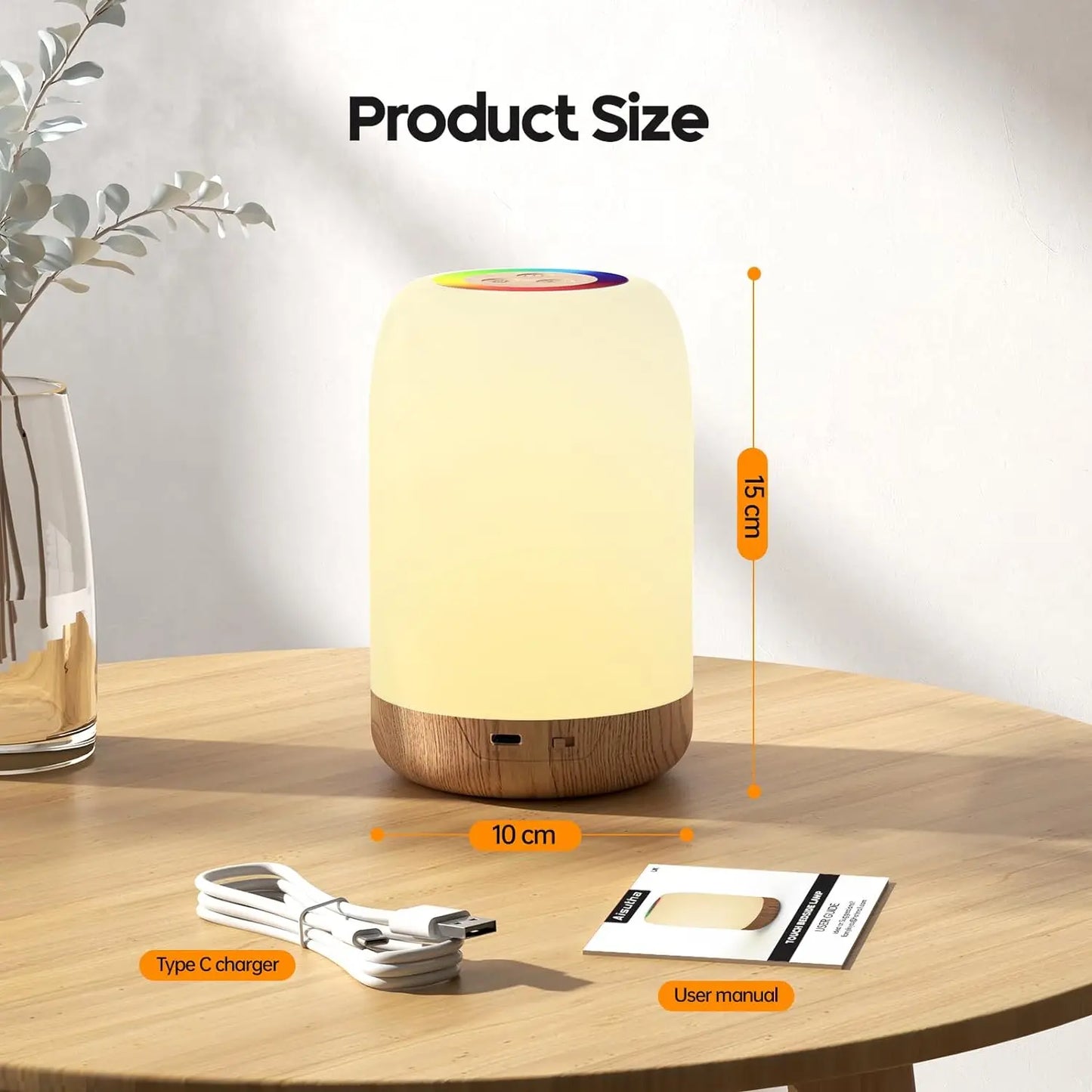 Bedside lamp - touch dimmable - rechargeable