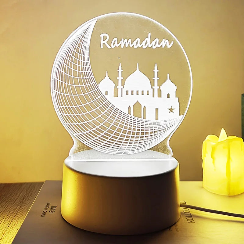 3D Acrylic Night Light - Arabic Art - USB