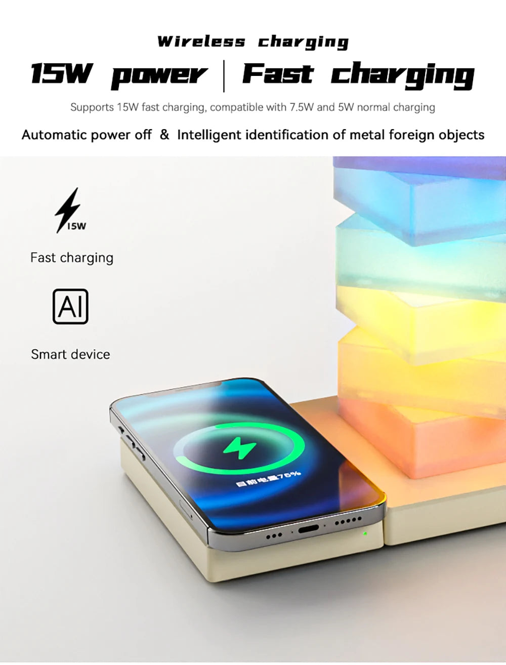 RGB DIY Desk Lamp with Wireless Charger