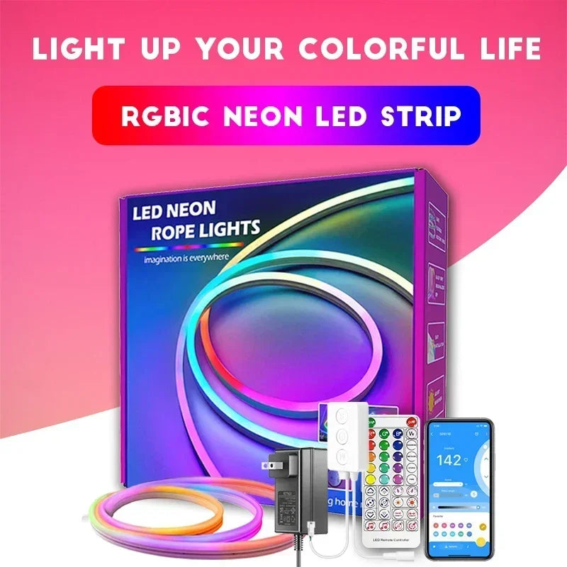 RGBIC Decorative LED Lights Strip with Music Sync 84LEDs/M
