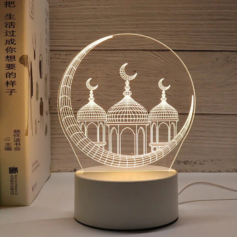 3D Acrylic Night Light - Arabic Art - USB