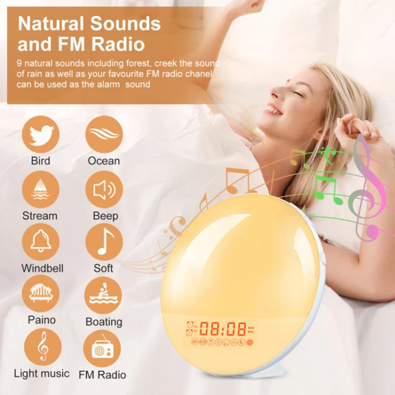 Light Alarm Clock - Sunrise/Sunset Simulation - FM Radio